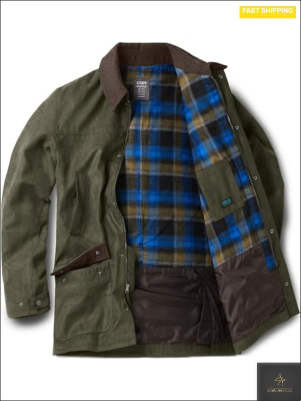 Men's Flannel Shirt Jacket Winter Warm Cotton Lined Plaid Outdoor Coat